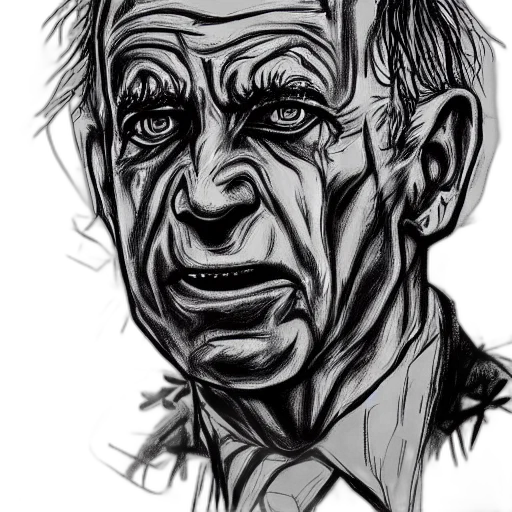 face, pencil sketch, comic book art, cartoon transparent PNG cut-out
