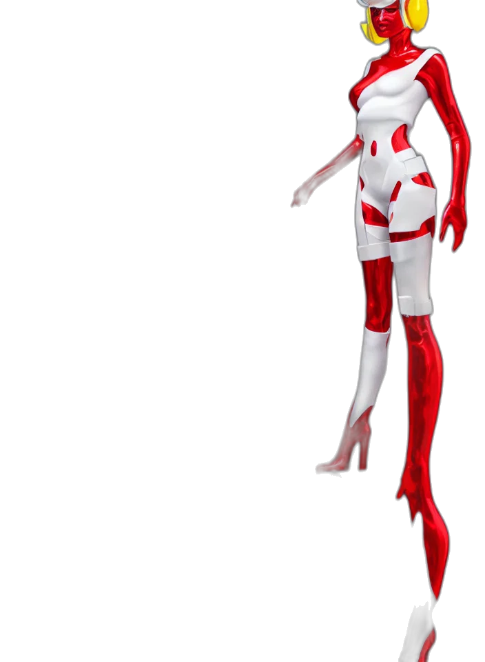 robot, dress, staff, creature transparent PNG cut-out