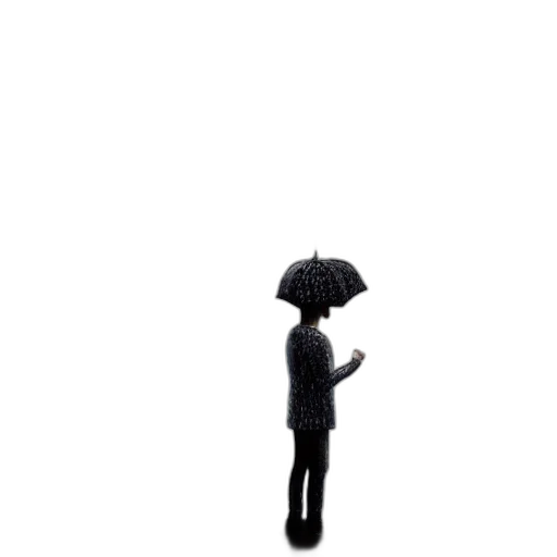 umbrella, staff, jacket, hat transparent PNG cut-out