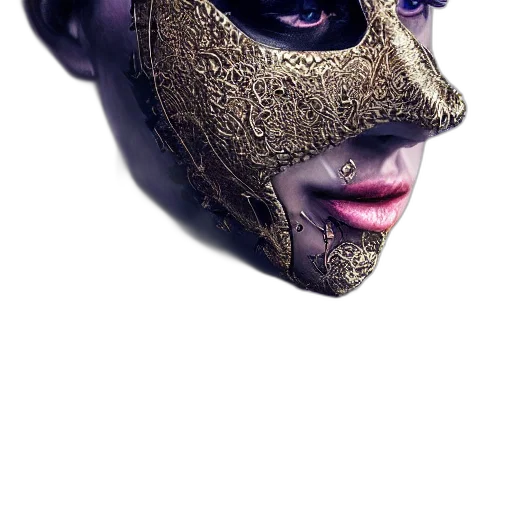 mask, face, crown, jewelry transparent PNG cut-out
