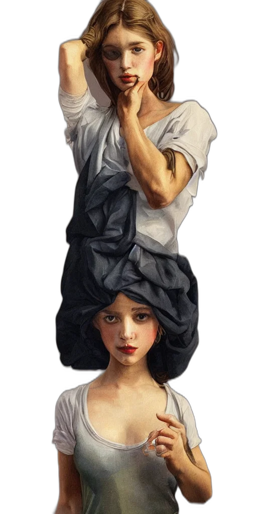 dress, hat, umbrella, face transparent PNG cut-out