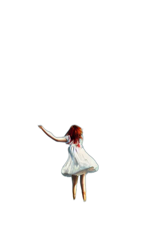 dress, staff, hair, creature transparent PNG cut-out