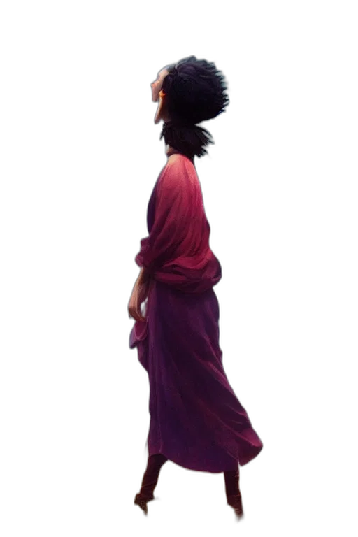 dress, staff, hair, jewelry transparent PNG cut-out