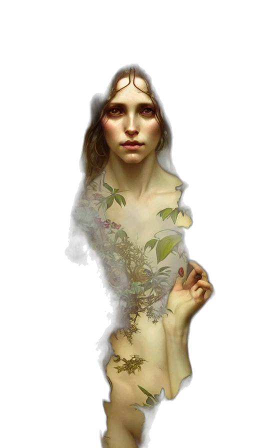 dress, face, jewelry, creature transparent PNG cut-out