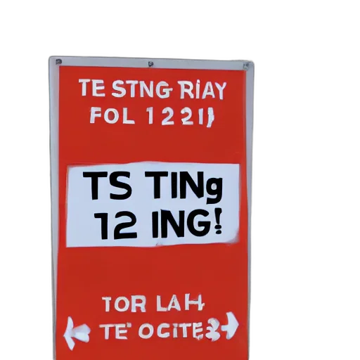 3d render, sign, says, testing transparent PNG cut-out