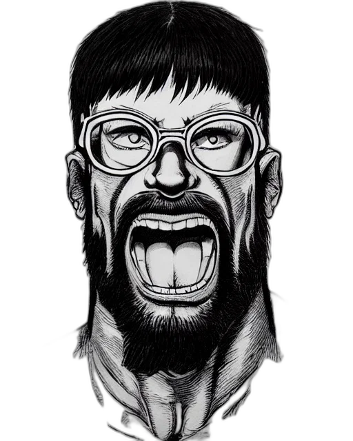 face, comic book art, cartoon, pencil sketch transparent PNG cut-out