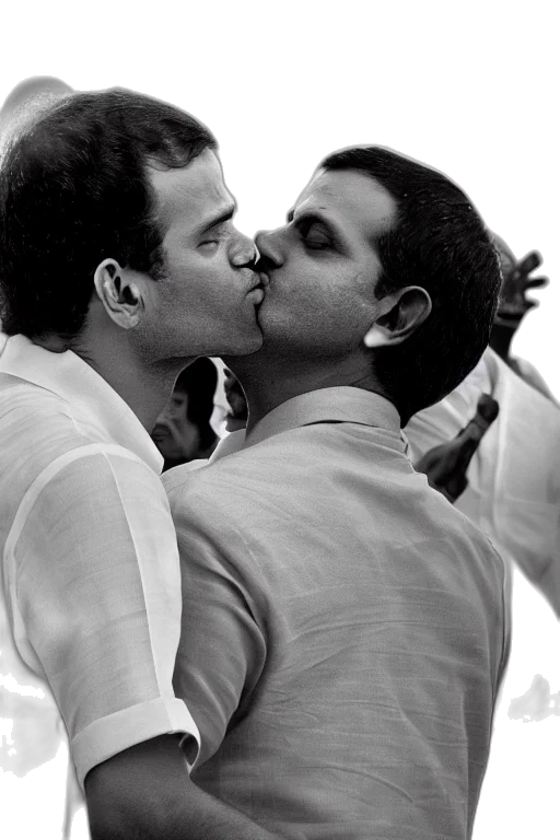 narendra, modi, kissing, rahul transparent PNG cut-out