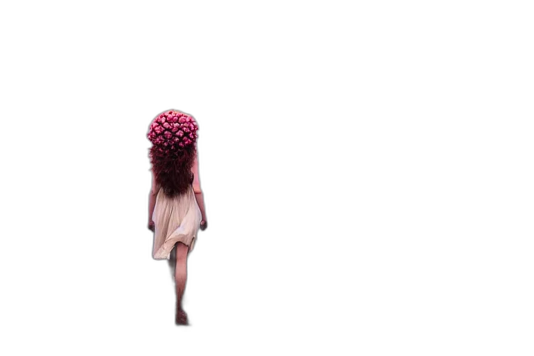 hair, dress, flower, creature transparent PNG cut-out