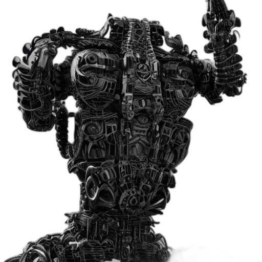 robot, crown, weapon, staff transparent PNG cut-out