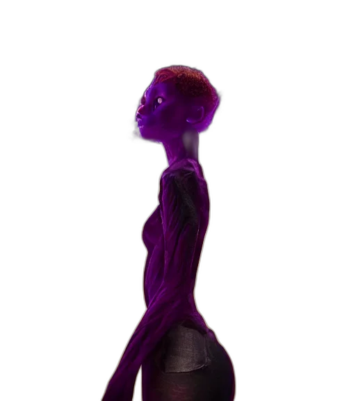 dress, hair, staff, robot transparent PNG cut-out