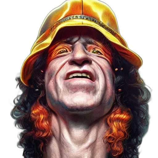 face, hat, comic book art, photorealistic transparent PNG cut-out