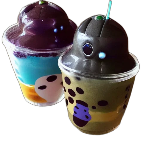 food, 3d render, vaporwave, photorealistic transparent PNG cut-out