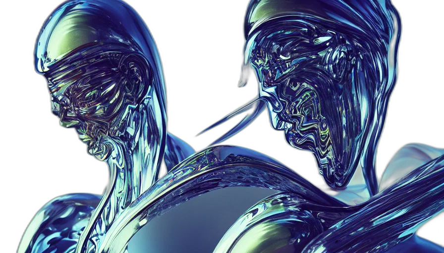 robot, mask, cyberpunk, 3d render transparent PNG cut-out