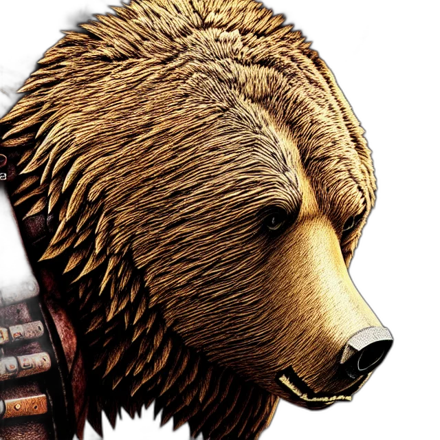 concept art, photorealistic, armoured, bear transparent PNG cut-out