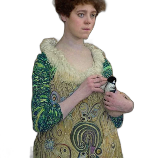 dress, jewelry, staff, hair transparent PNG cut-out