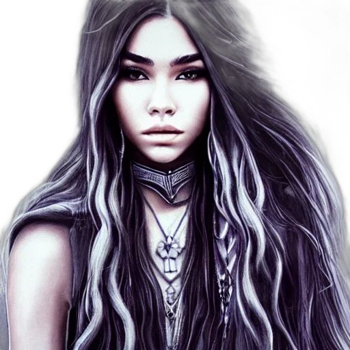 hair, jewelry, face, fantasy art transparent PNG cut-out