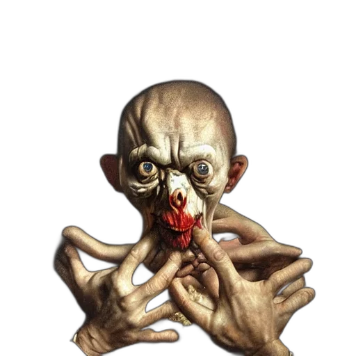 face, creature, mask, staff transparent PNG cut-out