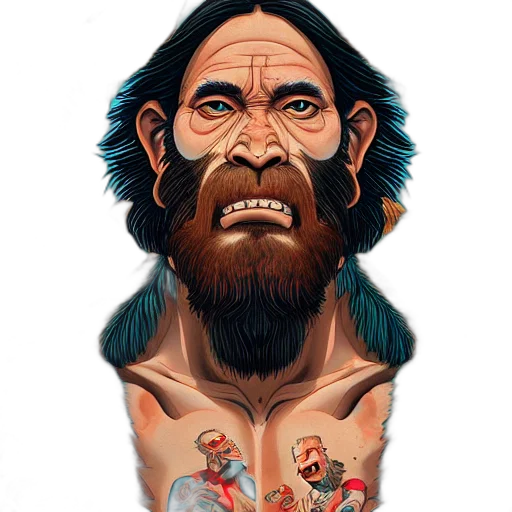 face, comic book art, concept art, fantasy art transparent PNG cut-out