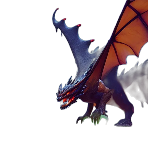 dragon, creature, staff, animal transparent PNG cut-out