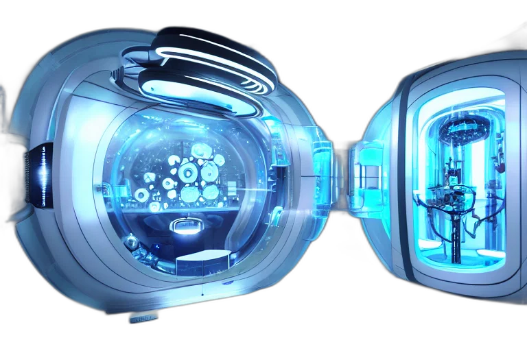 robot, weapon, 3d render, concept art transparent PNG cut-out