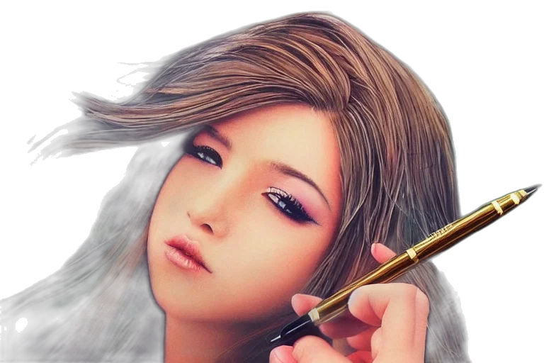 hair, staff, face, weapon transparent PNG cut-out