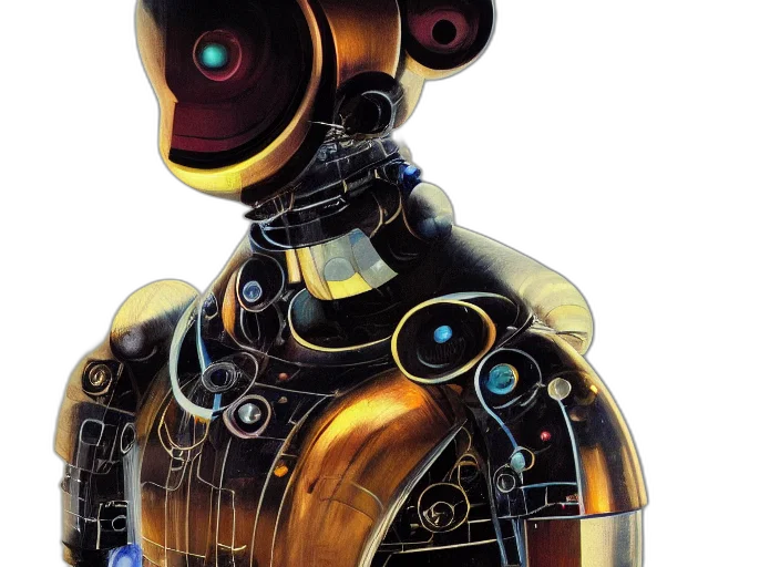 robot, concept art, cyberpunk, 3d render transparent PNG cut-out