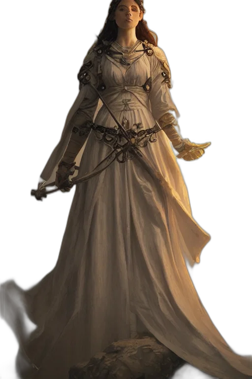staff, dress, sword, crown transparent PNG cut-out