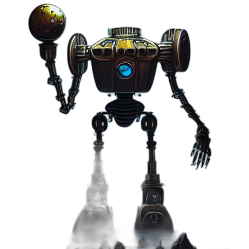 robot, weapon, staff, creature transparent PNG cut-out
