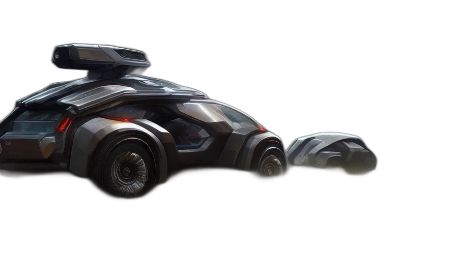 car, weapon, concept art, 3d render transparent PNG cut-out