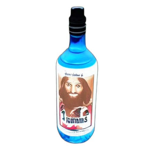 bottle, 3d render, photorealistic, jesus transparent PNG cut-out