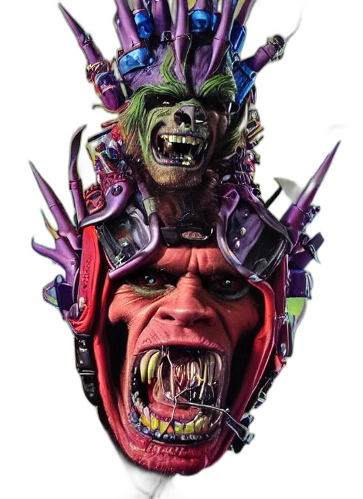 face, mask, creature, staff transparent PNG cut-out