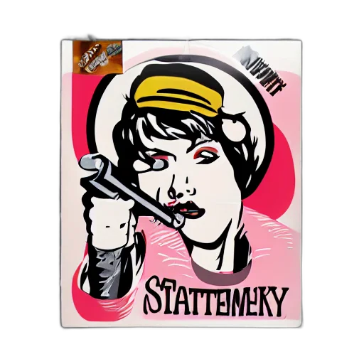 staff, cartoon, comic book art, vaporwave transparent PNG cut-out
