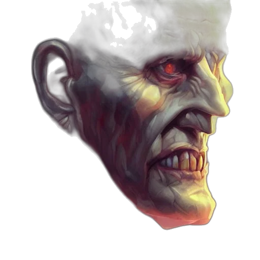 face, mask, creature, concept art transparent PNG cut-out