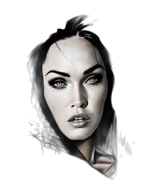 face, photorealistic, pencil sketch, fantasy art transparent PNG cut-out