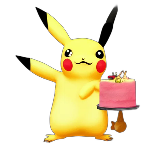 animal, 3d render, pikachu, holding transparent PNG cut-out