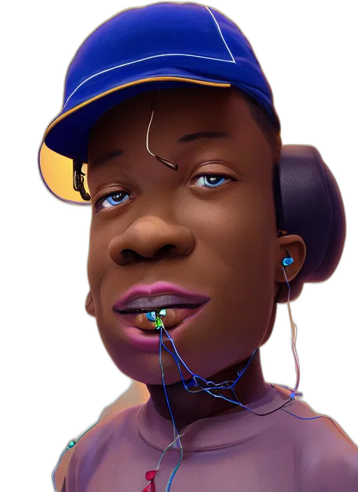 face, hat, robot, staff transparent PNG cut-out