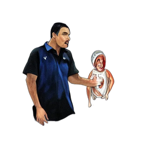 staff, cartoon, vito, trying transparent PNG cut-out