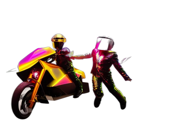 robot, car, concept art, 3d render transparent PNG cut-out