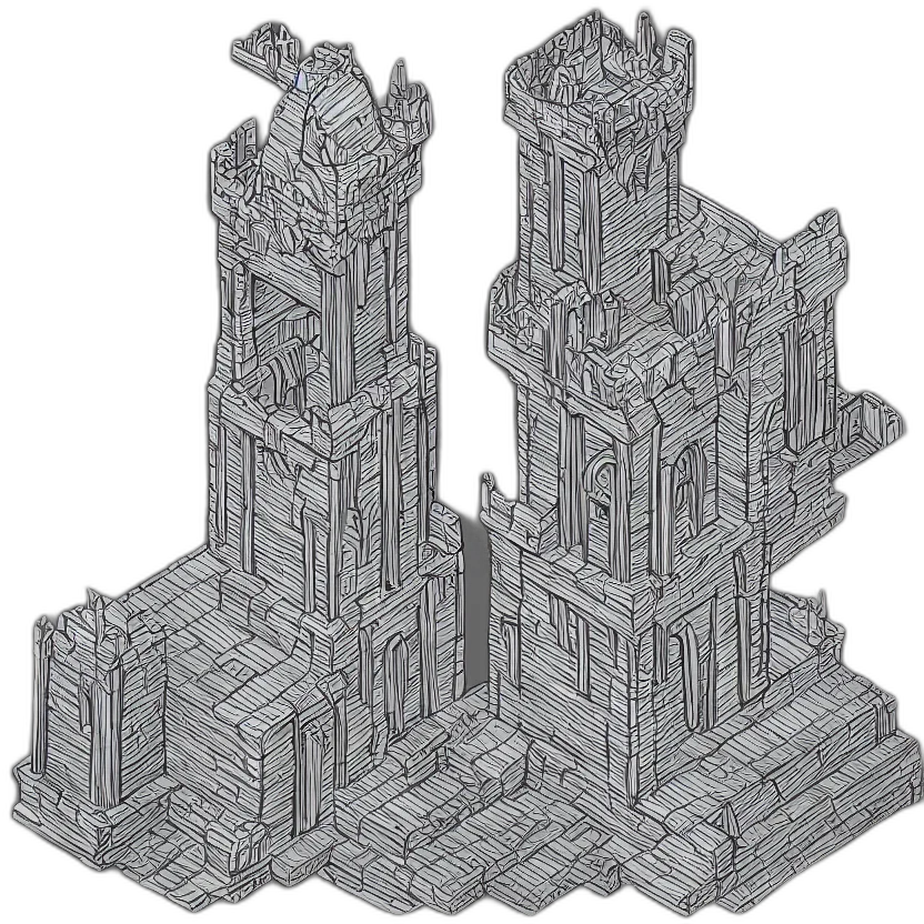 building, crown, furniture, 3d render transparent PNG cut-out