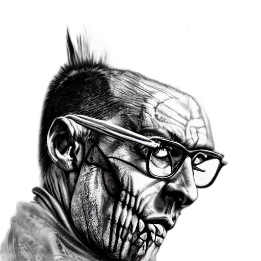 face, mask, staff, comic book art transparent PNG cut-out