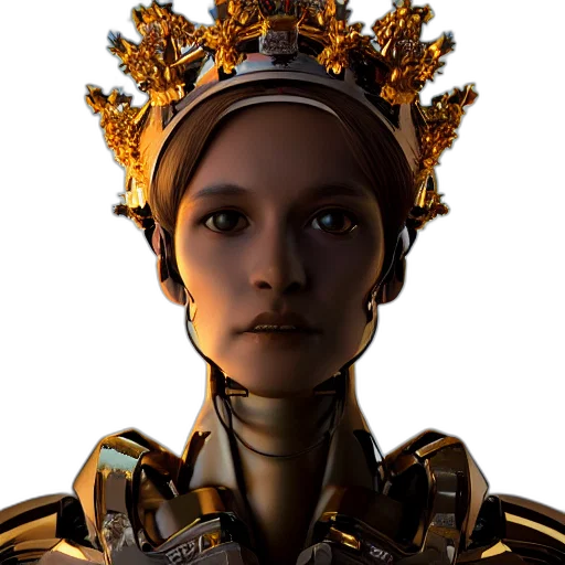 robot, crown, face, jewelry transparent PNG cut-out