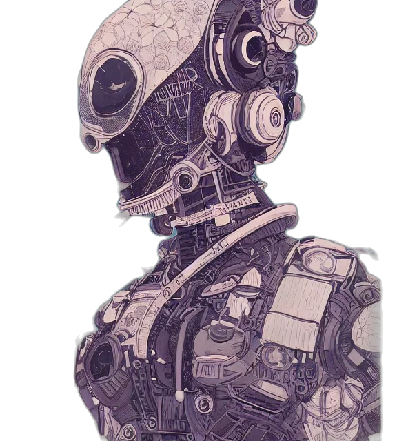 robot, mask, face, jacket transparent PNG cut-out