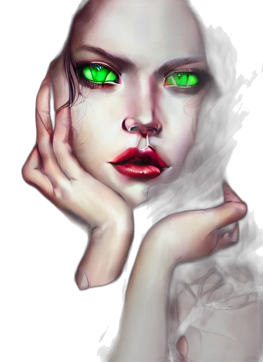 face, mask, creature, fantasy art transparent PNG cut-out