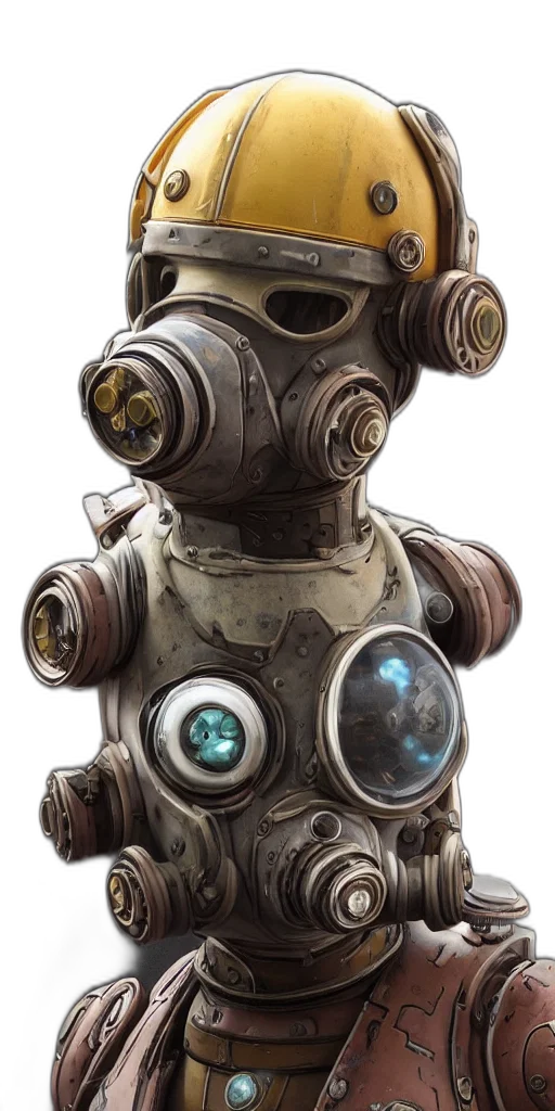 robot, mask, face, weapon transparent PNG cut-out