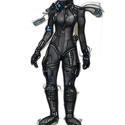 robot, staff, concept art, cyberpunk transparent PNG cut-out
