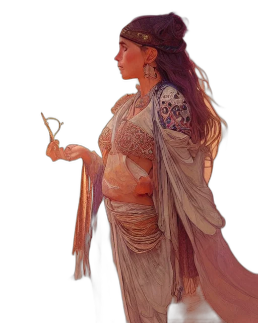 sword, jewelry, staff, dress transparent PNG cut-out