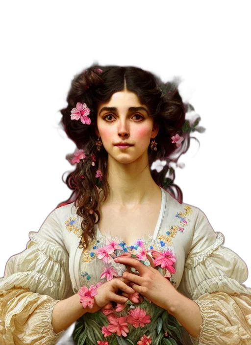dress, face, jewelry, fantasy art transparent PNG cut-out
