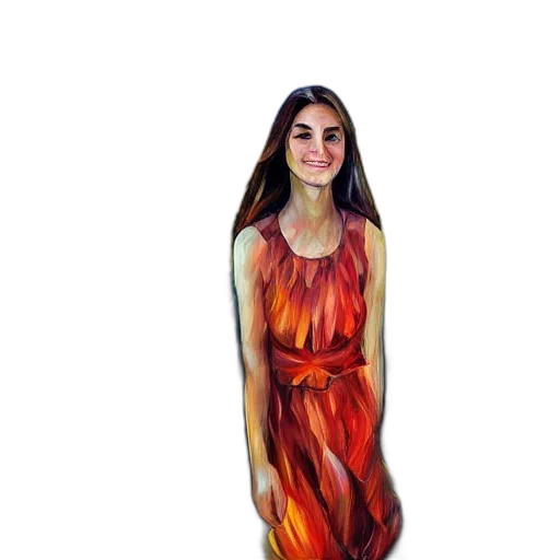 dress, face, creature, photorealistic transparent PNG cut-out