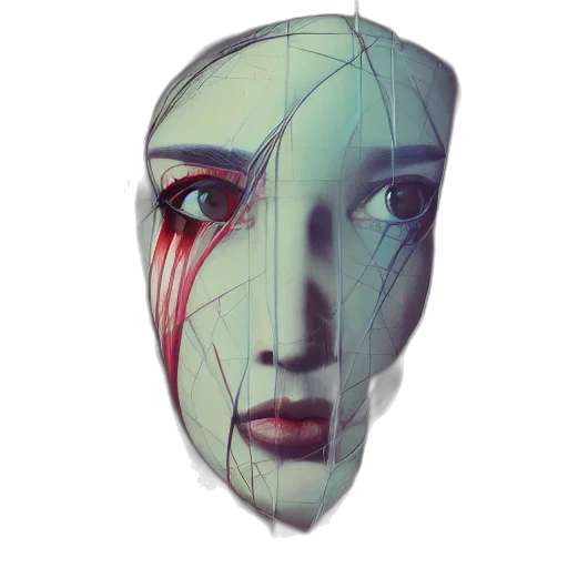 mask, face, robot, creature transparent PNG cut-out