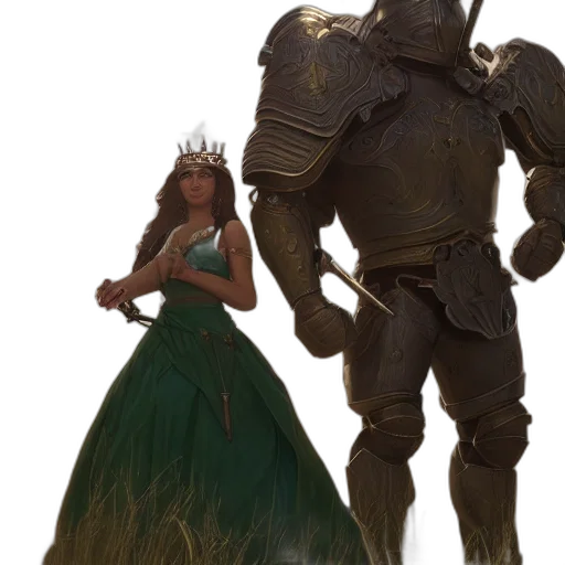 robot, creature, crown, dress transparent PNG cut-out